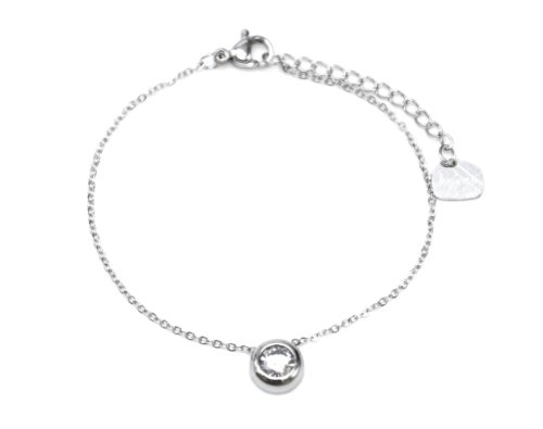 Bracelet-Fine-Chaine-avec-Charm-Pierre-Contour-Acier-Argente