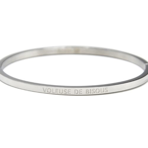 Bracelet-Jonc-Fin-Acier-Argente-avec-Message-Voleuse-de-Bisous