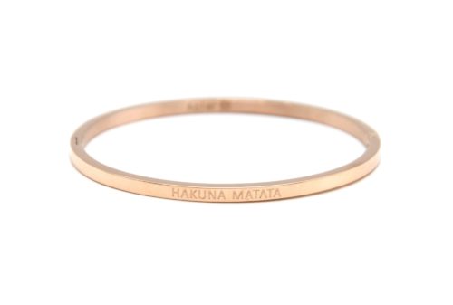 Bracelet-Jonc-Fin-Acier-Or-Rose-avec-Message-Hakuna-Matata