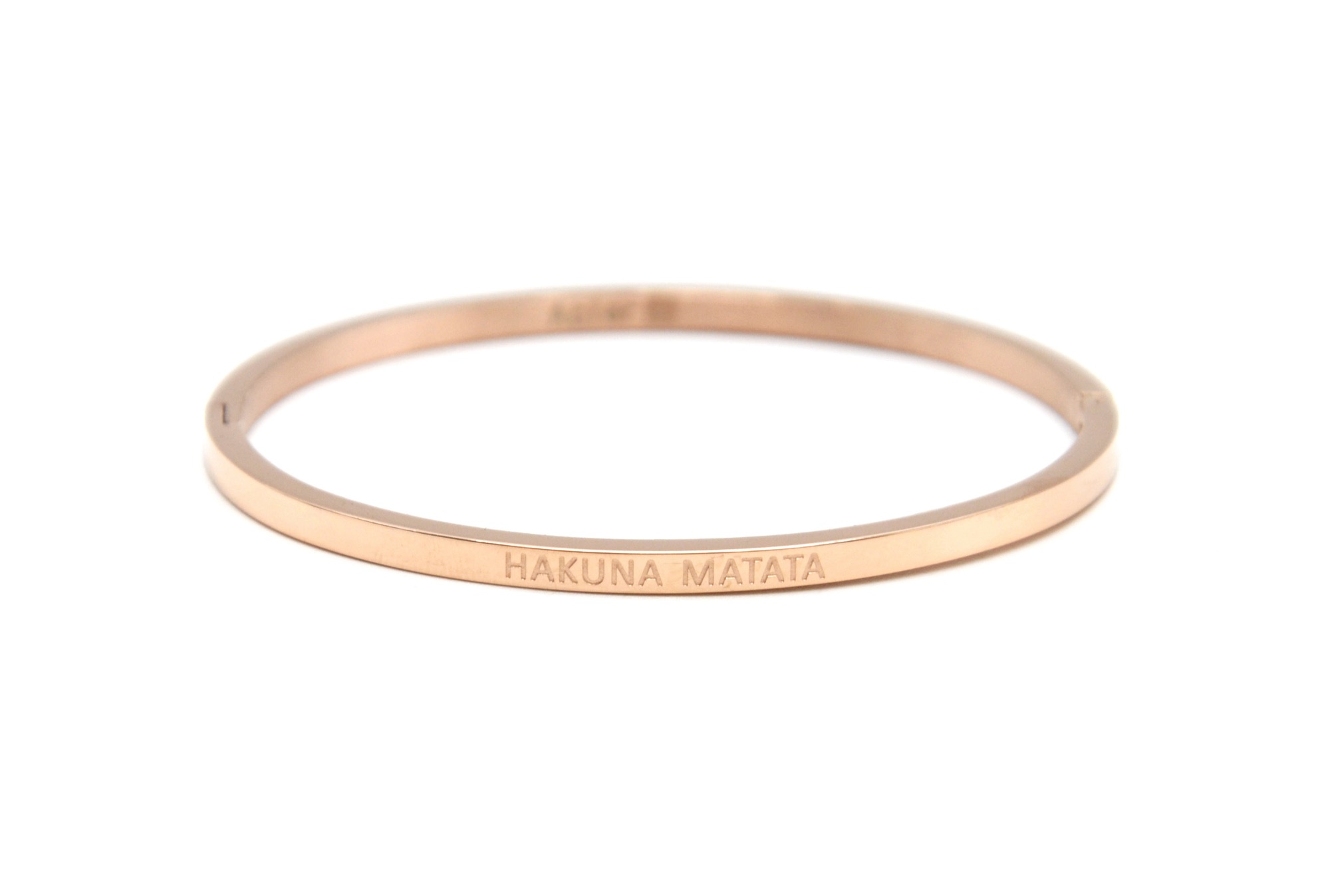 Bc2838f Bracelet Jonc Fin Acier Or Rose Avec Message Hakuna Matata Bracelet Jonc Fin Acier Or Rose Avec Message