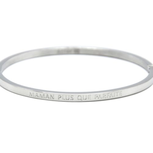 Bracelet-Jonc-Fin-Acier-Argente-avec-Message-Maman-Plus-Que-Parfaite