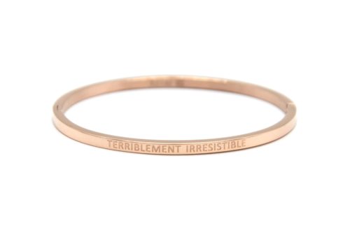 Bracelet-Jonc-Fin-Acier-Or-Rose-avec-Message-Tellement-Irresistible