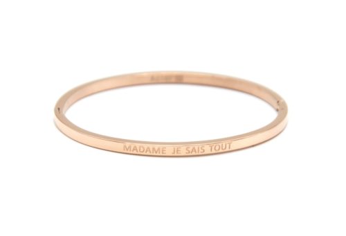 Bracelet-Jonc-Fin-Acier-Or-Rose-avec-Message-Madame-Je-Sais-Tout