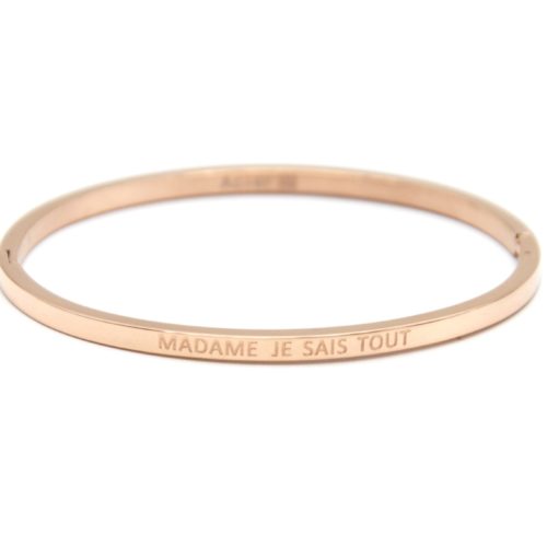 Bracelet-Jonc-Fin-Acier-Or-Rose-avec-Message-Madame-Je-Sais-Tout