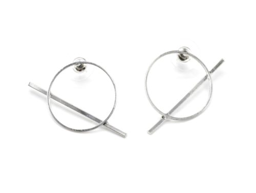 Boucles-dOreilles-Pendantes-Cercle-et-Barre-Metal-Argente