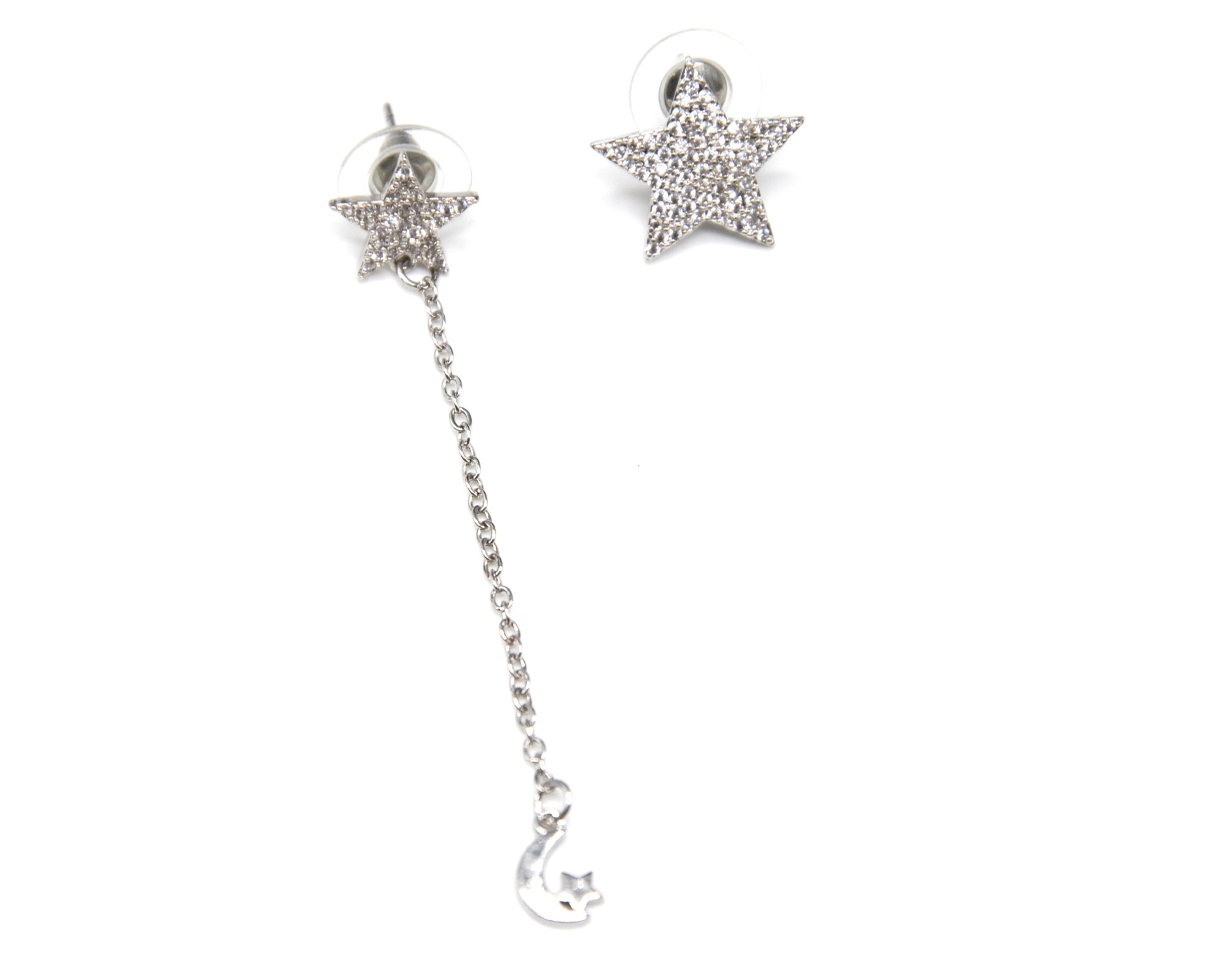 Boucles-dOreilles-Asymetriques-Etoiles-Strass-Zirconium-et-Lune-Metal-Argente