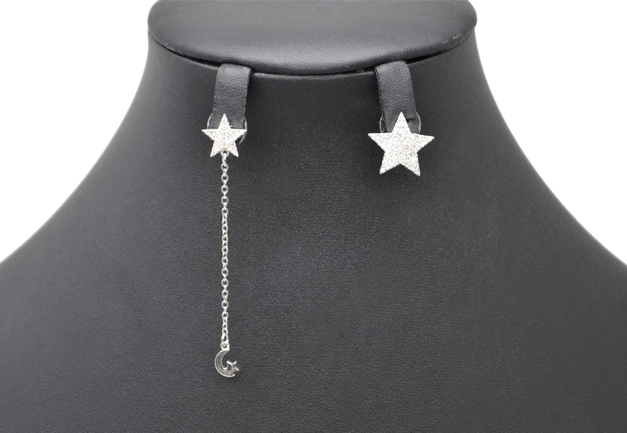 Boucles-dOreilles-Asymetriques-Etoiles-Strass-Zirconium-et-Lune-Metal-Argente