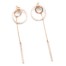 Boucles-dOreilles-Traversantes-2-en-1-Cercles-et-Chaine-avec-Barre-Strass-Zirconium-Or-Rose