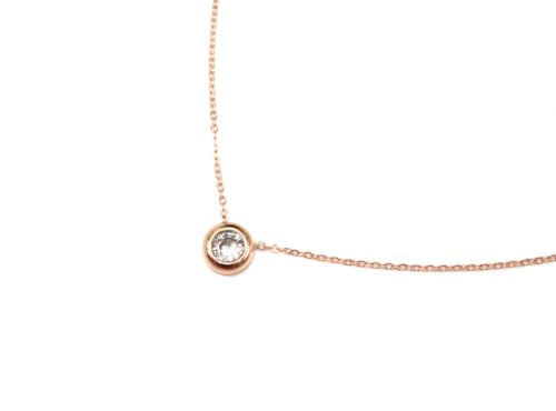 Collier-Fine-Chaine-Pendentif-Pierre-Contour-Acier-Or-Rose