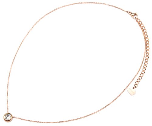 Collier-Fine-Chaine-Pendentif-Pierre-Contour-Acier-Or-Rose