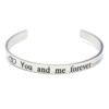 Bracelet-Jonc-Ouvert-Acier-Argente-avec-Message-You-and-me-forever