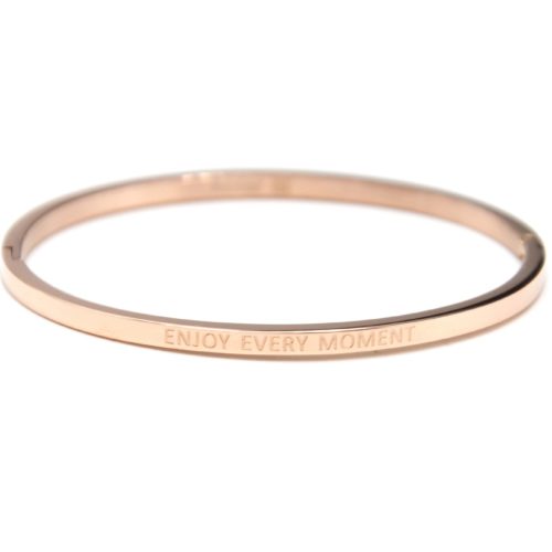 Bracelet-Jonc-Fin-Acier-Or-Rose-avec-Message-Enjoy-Every-Moment