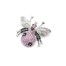 Broche-Epingle-Abeille-Strass-Rose-Noir-et-Metal-Argente