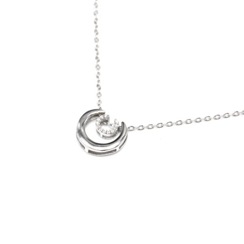 Collier-Fine-Chaine-Argent-925-Pendentif-Double-Arcs-de-Cercle-et-Strass