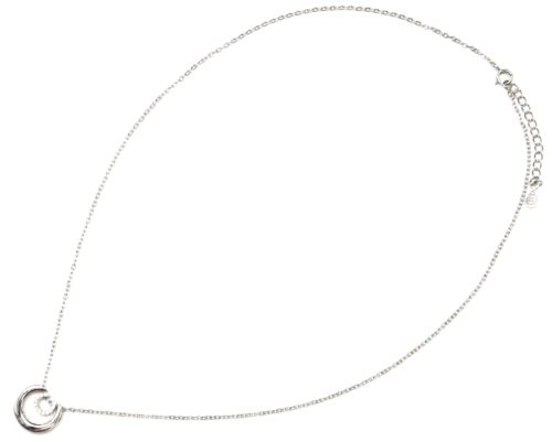 Collier-Fine-Chaine-Argent-925-Pendentif-Double-Arcs-de-Cercle-et-Strass