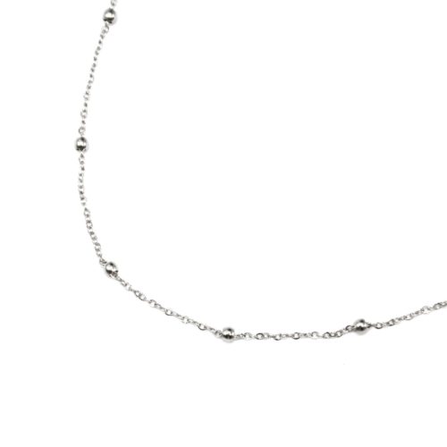 Collier-Fine-Chaine-Mini-Boules-Acier-Argente