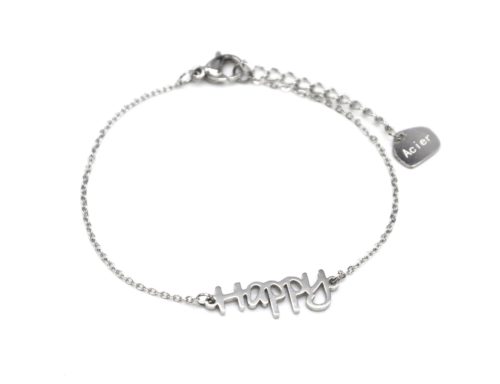 Bracelet-Fine-Chaine-avec-Charm-Happy-Acier-Argente