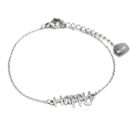 Bracelet-Fine-Chaine-avec-Charm-Happy-Acier-Argente