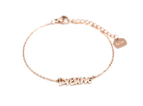 Bracelet-Fine-Chaine-avec-Charm-Dream-Acier-Or-Rose