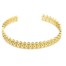 Bracelet-Jonc-Ondule-Acier-Dore-avec-Motif-Dentelle-Ajoure