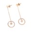 Boucles-dOreilles-Pendantes-avec-Fine-Chaine-et-Cercle-Etoile-Acier-Or-Rose