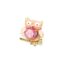 Mini-Broche-Pins-Chouette-Metal-Peint-Rose-sur-Branche-Metal-Dore