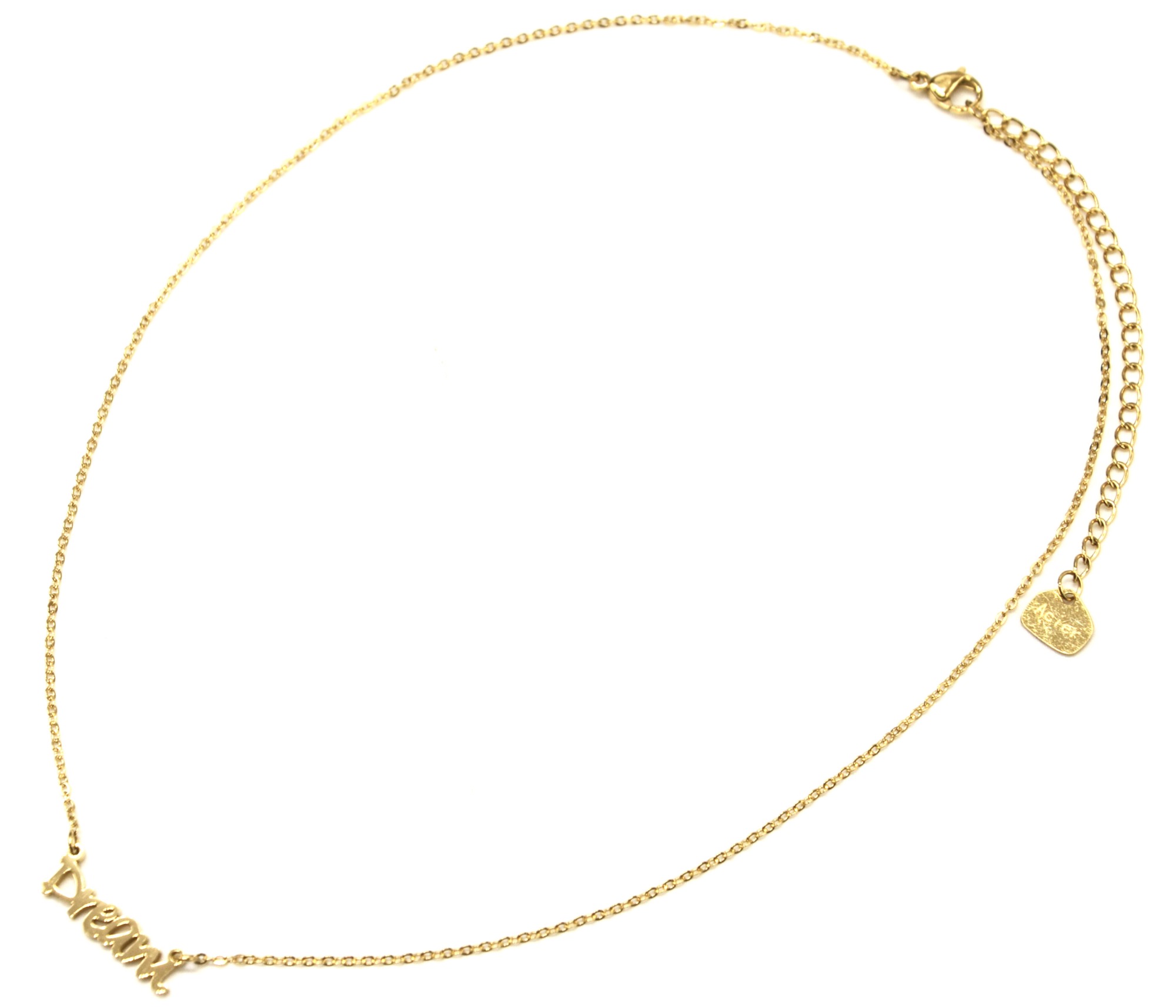 Collier-Fine-Chaine-avec-Pendentif-Dream-Acier-Dore