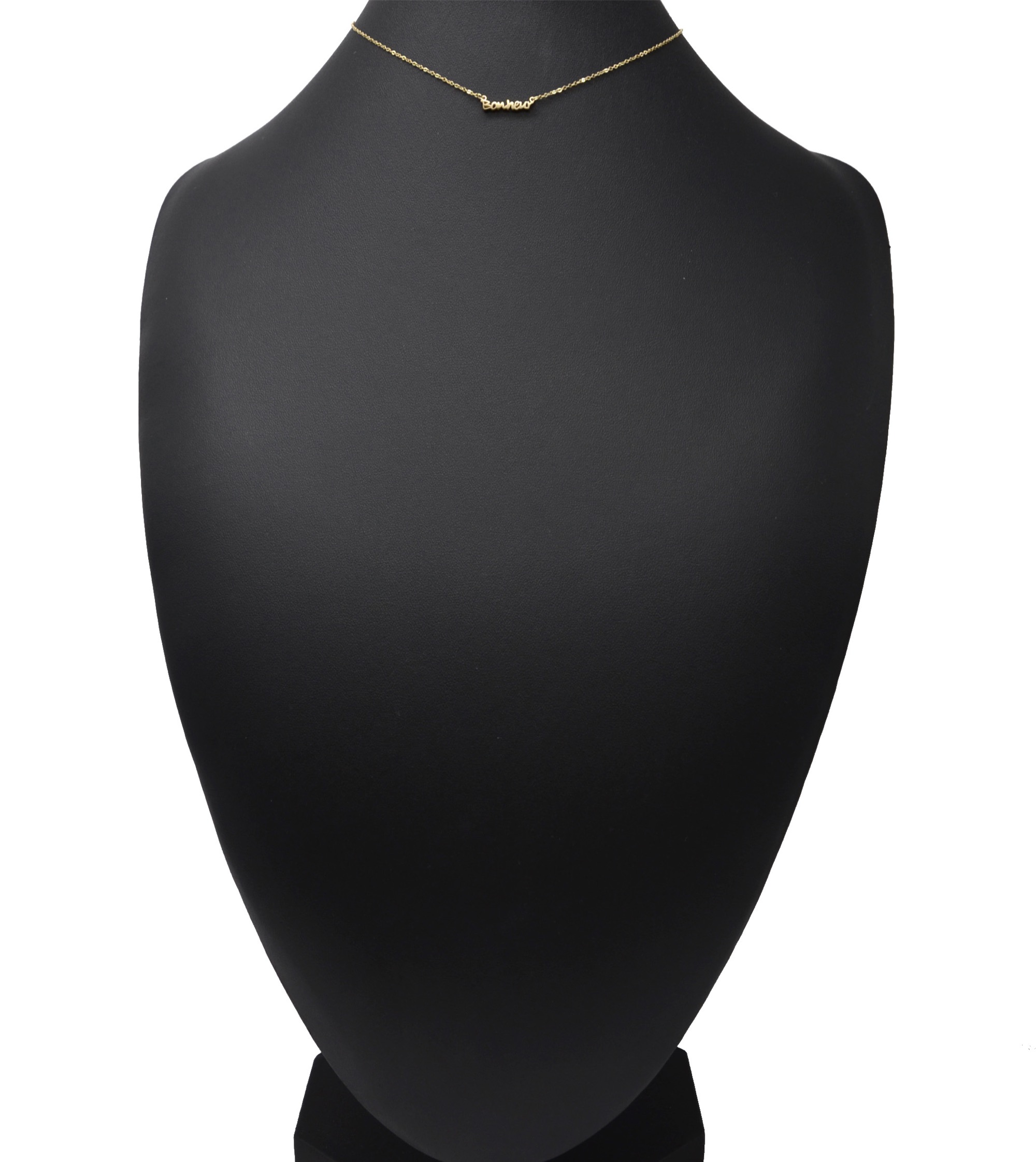 Collier-Fine-Chaine-avec-Pendentif-Bonheur-Acier-Dore