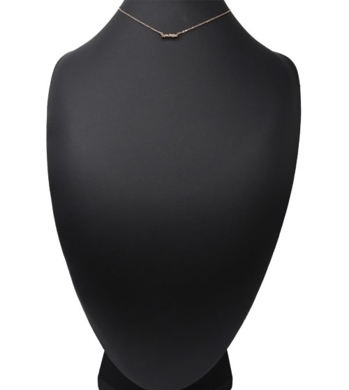 Collier-Fine-Chaine-avec-Pendentif-Bonheur-Acier-Or-Rose