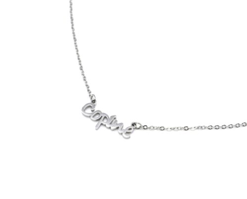 Collier-Fine-Chaine-avec-Pendentif-Copine-Acier-Argente