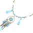 Collier-Chaine-Maillons-Metal-Argente-avec-Pierres-Charm-Fleur-et-Pompons-Bleu-Turquoise