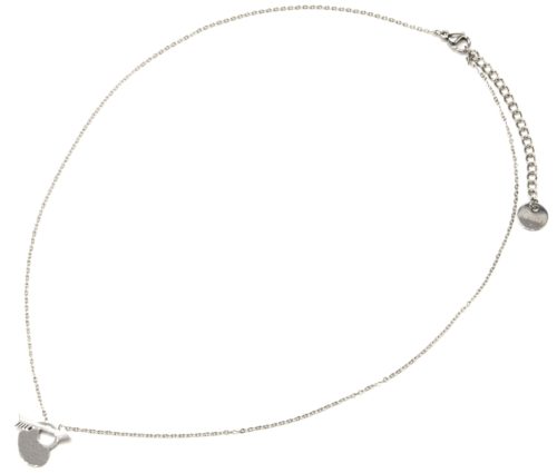 Collier-Fine-Chaine-avec-Pendentif-Coeur-et-Fleche-Acier-Argente