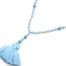 Sautoir-Collier-Perles-Brillantes-Bleu-Dore-avec-Pendentif-Y-Pompon-Fils