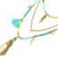 Sautoir-Collier-Multi-Chaines-avec-Pieces-Vert-Charms-et-Plume-Metal-Dore