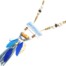 Sautoir-Collier-Pendentif-Y-Nacre-Blanc-avec-Fil-Tresse-Perles-et-Plumes-Bleu