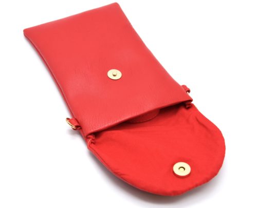 Mini-Pochette-Sac-Bandouliere-Simili-Cuir-Rouge-avec-Perles-Rocaille