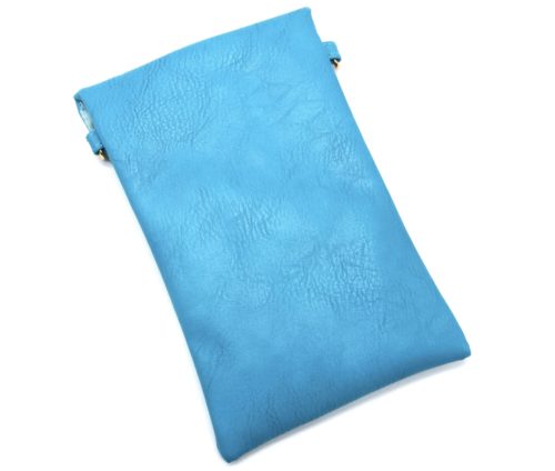 Mini-Pochette-Sac-Bandouliere-Simili-Cuir-Bleu-avec-Perles-Rocaille