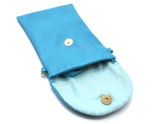 Mini-Pochette-Sac-Bandouliere-Simili-Cuir-Bleu-avec-Perles-Rocaille