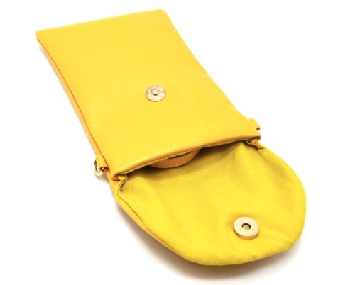 Mini-Pochette-Sac-Bandouliere-Simili-Cuir-Jaune-avec-Perles-Rocaille