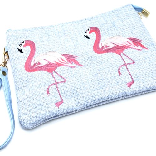 Pochette-Sac-Effet-Jean-Denim-Bleu-Clair-avec-Flamants-Roses