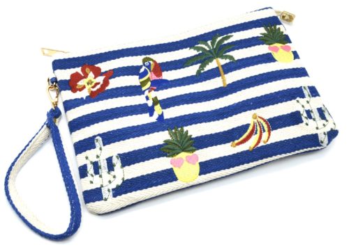 Pochette-Sac-Tissu-Mariniere-Rayures-Bleu-avec-Motifs-Exotiques