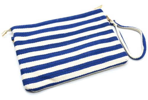 Pochette-Sac-Tissu-Mariniere-Rayures-Bleu-avec-Motifs-Exotiques