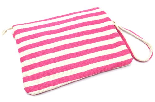 Pochette-Sac-Tissu-Mariniere-Rayures-Fuchsia-avec-Motifs-Exotiques
