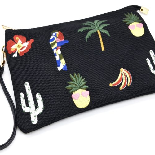 Pochette-Sac-Effet-Jean-Denim-Noir-avec-Motifs-Exotiques