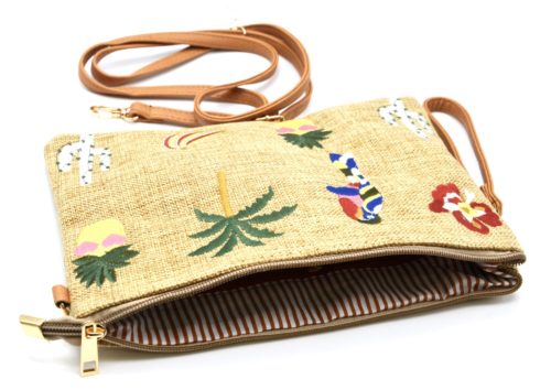 Pochette-Sac-Effet-Jean-Denim-Beige-Camel-avec-Motifs-Exotiques