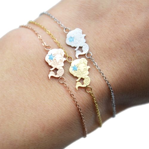 Bracelet-Fine-Chaine-avec-Charm-Sirene-Acier