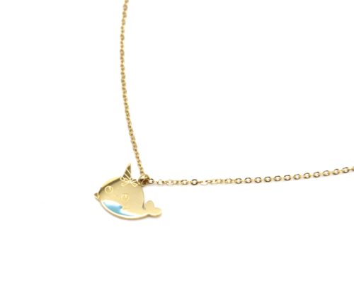 Collier-Fine-Chaine-avec-Pendentif-Baleine-Licorne-Acier-Dore