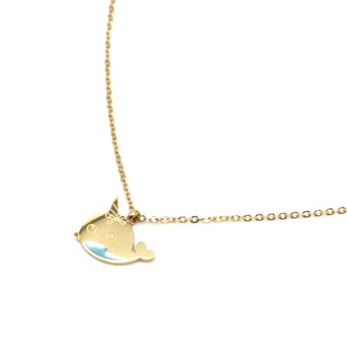 Collier-Fine-Chaine-avec-Pendentif-Baleine-Licorne-Acier-Dore