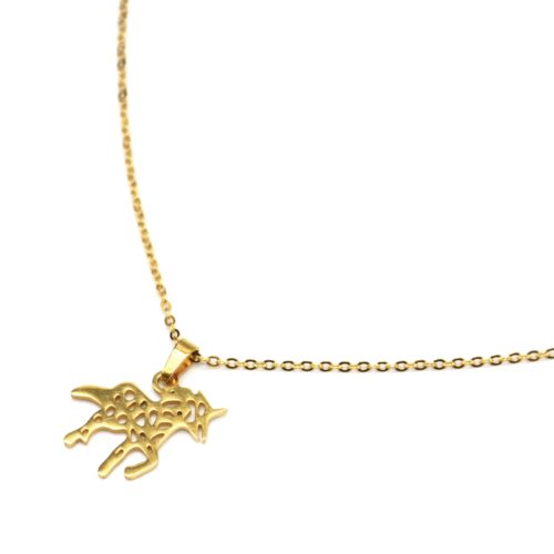 Collier-Fine-Chaine-avec-Pendentif-Licorne-Ajouree-Acier-Dore