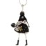 Sautoir-Collier-Pendentif-Poupee-Articulee-Robe-Tissu-Col-Noir-avec-Jupe-Clous-Fleur